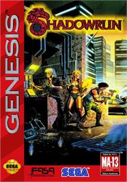 Box cover for Shadowrun on the Sega Genesis.