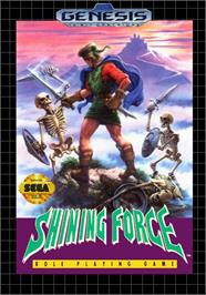Box cover for Shining Force on the Sega Genesis.
