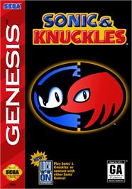 Box cover for Sonic And Knuckles on the Sega Genesis.