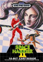 Box cover for Space Harrier 2 on the Sega Genesis.