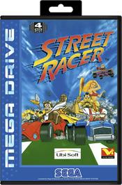 Box cover for Street Racer on the Sega Genesis.