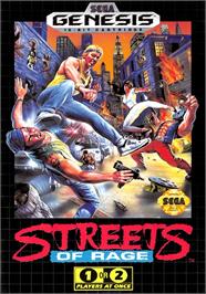 Box cover for Streets Of Rage on the Sega Genesis.
