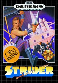 Box cover for Strider on the Sega Genesis.