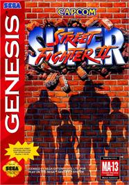 Box cover for Super Street Fighter 2 on the Sega Genesis.