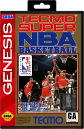 Box cover for Tecmo Super NBA Basketball on the Sega Genesis.