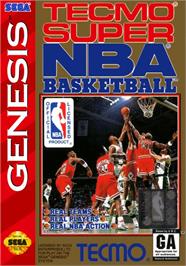 Box cover for Tecmo Super Nba Basketball on the Sega Genesis.