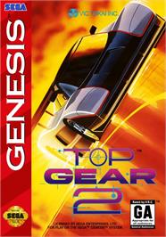 Box cover for Top Gear 2 on the Sega Genesis.