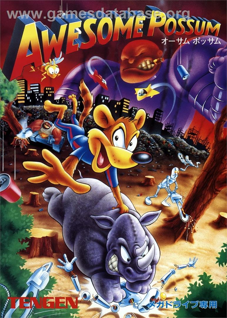 Awesome Possum Kicks Dr. Machino's Butt! - Sega Genesis - Artwork - Box