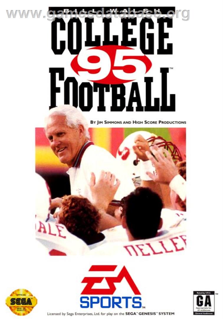 Bill Walsh College Football '95 - Sega Genesis - Artwork - Box