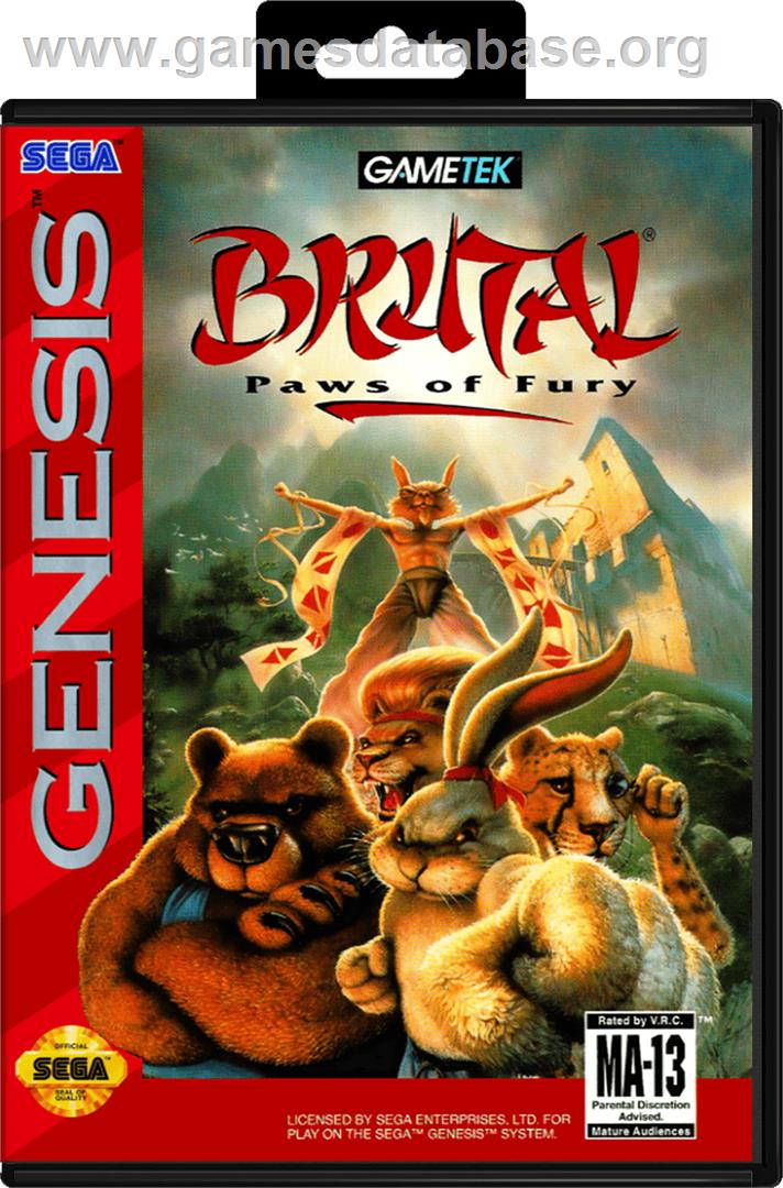 Brutal: Paws of Fury - Sega Genesis - Artwork - Box