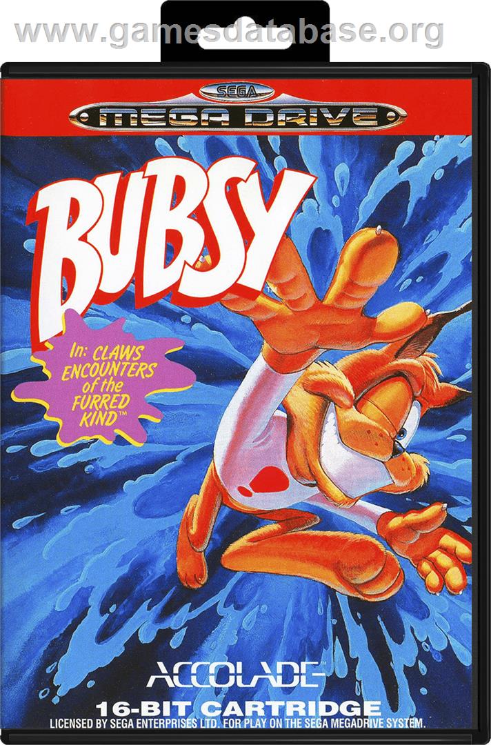 Bubsy in: Claws Encounters of the Furred Kind - Sega Genesis - Artwork - Box