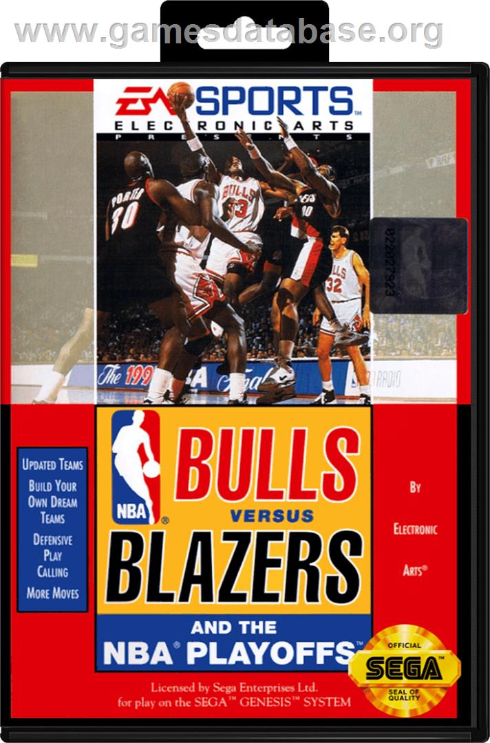 Bulls vs. Blazers and the NBA Playoffs - Sega Genesis - Artwork - Box