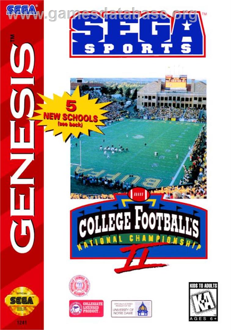 College Football's National Championship 2 - Sega Genesis - Artwork - Box