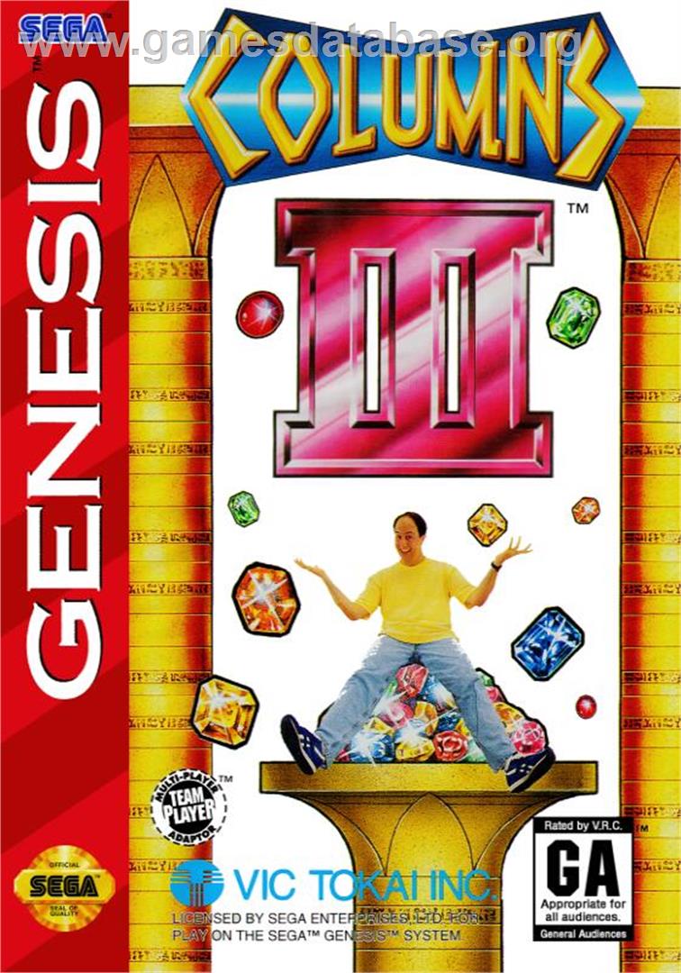 Columns 3 - Revenge Of Columns - Sega Genesis - Artwork - Box