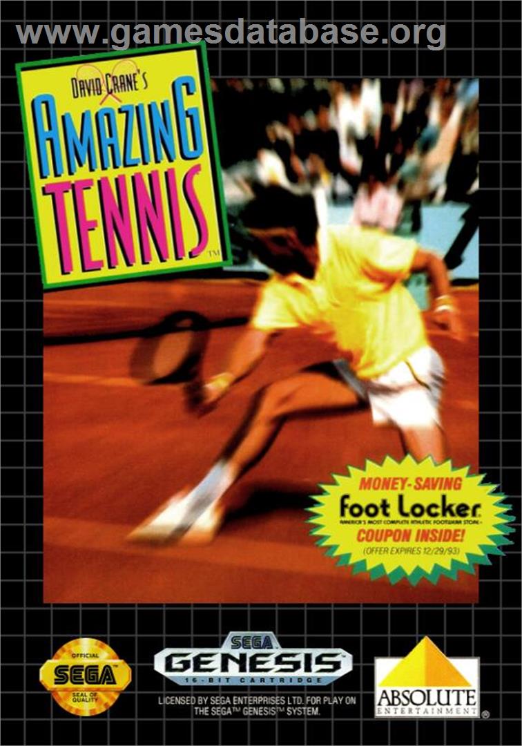 David Crane's Amazing Tennis - Sega Genesis - Artwork - Box