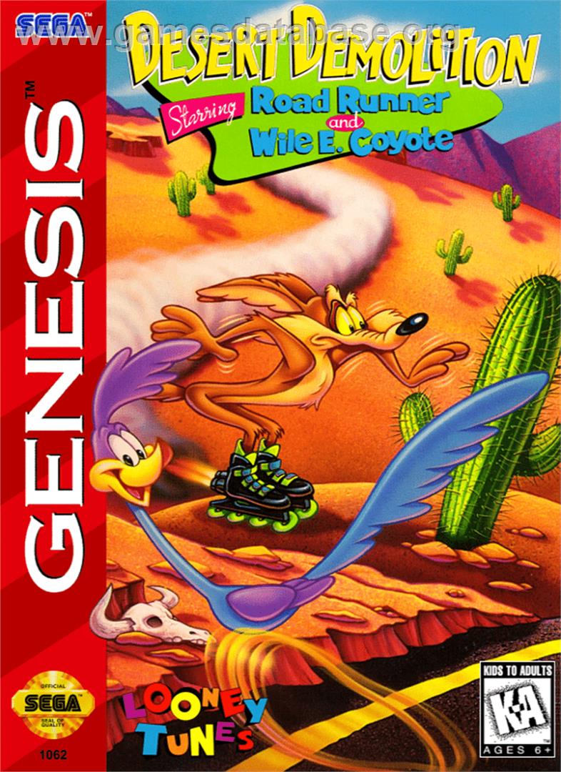 Desert Demolition Starring Road Runner and  Wile E. Coyote - Sega Genesis - Artwork - Box