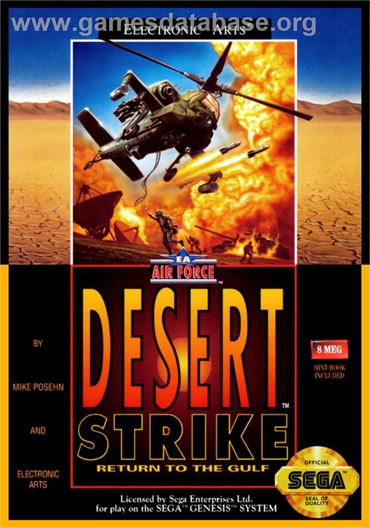 Desert Strike - Return To The Gulf - Sega Genesis - Artwork - Box