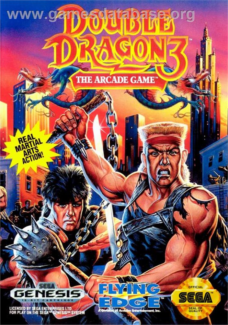 Double Dragon 3 - The Arcade Game - Sega Genesis - Artwork - Box