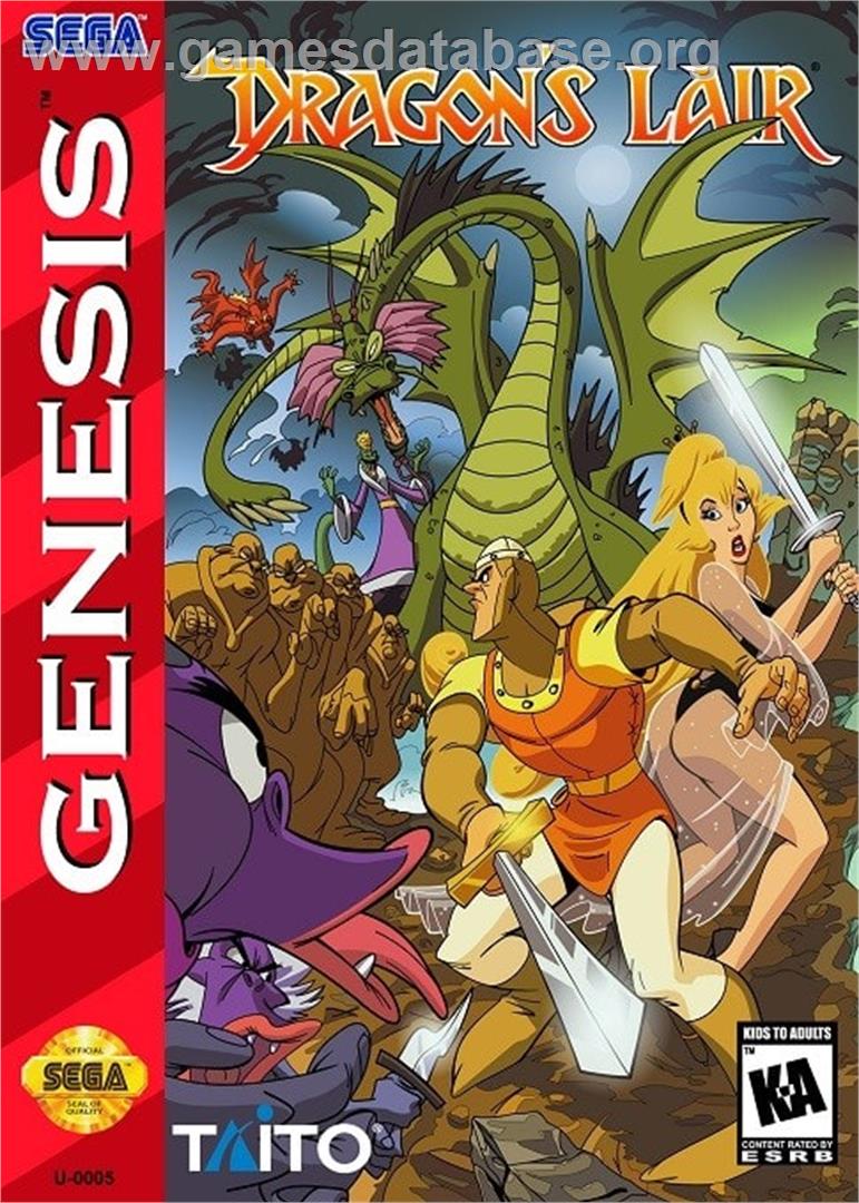 Dragon's Lair - The Adventure Continues - Sega Genesis - Artwork - Box