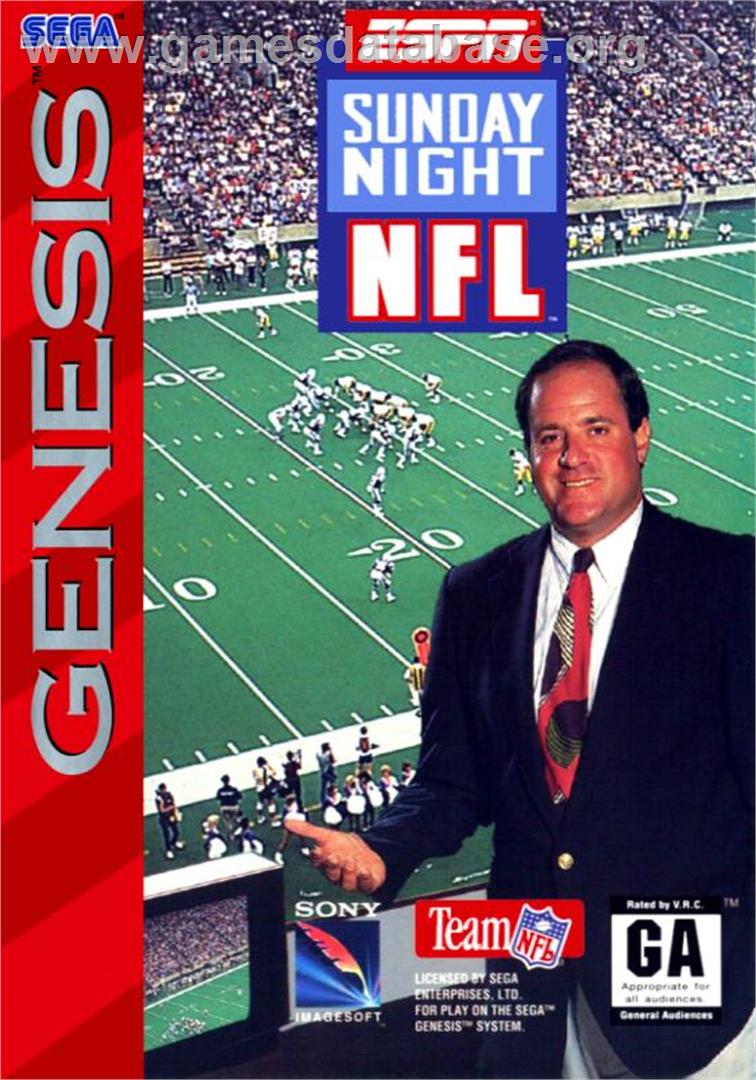Espn Sunday Night Nfl - Sega Genesis - Artwork - Box
