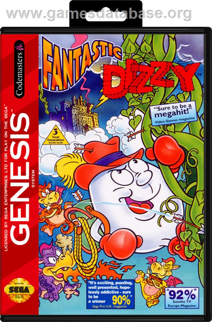 Fantastic Adventures of Dizzy, The - Sega Genesis - Artwork - Box