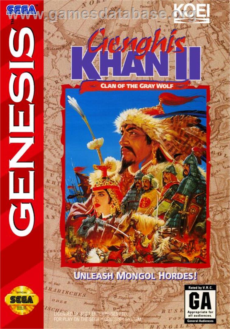 Genghis Khan II - Clan of the Gray Wolf - Sega Genesis - Artwork - Box