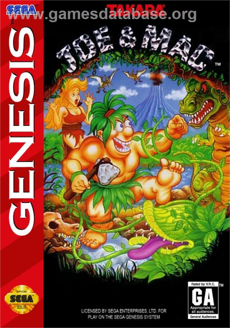 Joe And Mac - Caveman Ninja - Sega Genesis - Artwork - Box