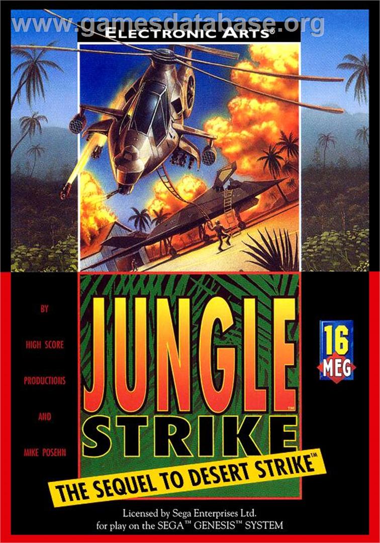 Jungle Strike - The Sequel To Desert Strike - Sega Genesis - Artwork - Box