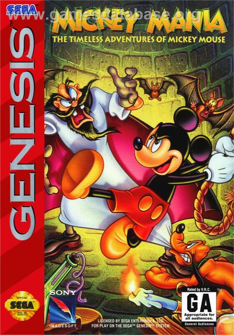 Mickey Mania - The Timeless Adventures Of Mickey Mouse - Sega Genesis - Artwork - Box
