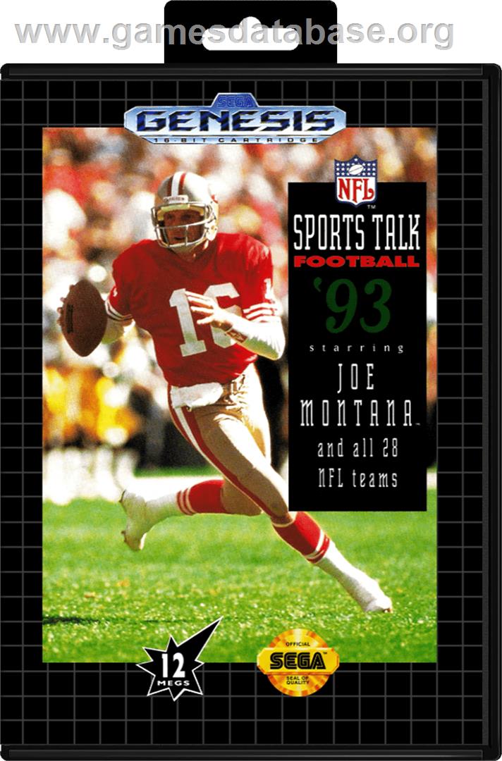 NFL Sports Talk Football '93 Starring Joe Montana - Sega Genesis - Artwork - Box
