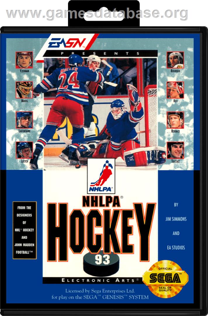 NHLPA Hockey '93 - Sega Genesis - Artwork - Box