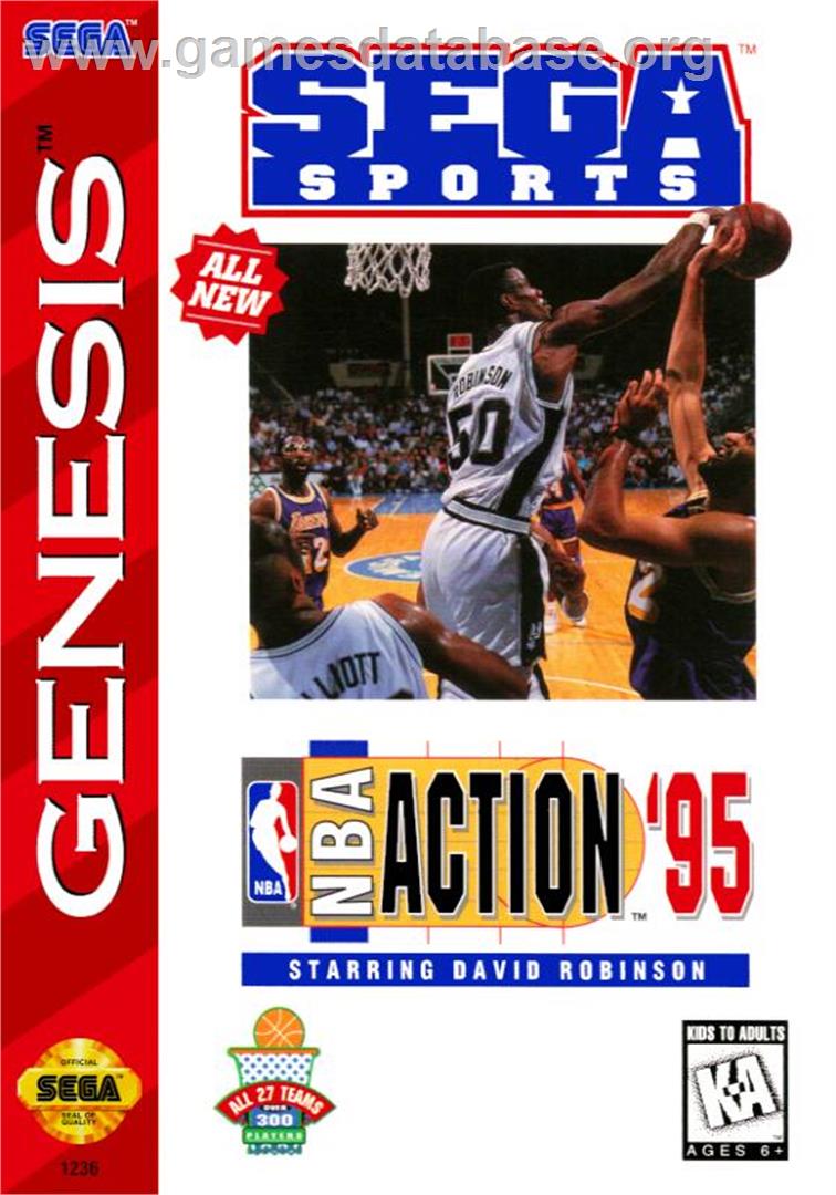 Nba Action '95 Starring David Robinson - Sega Genesis - Artwork - Box