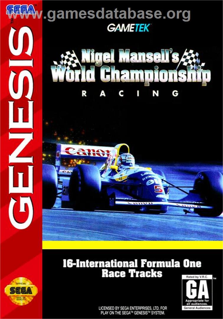 Nigel Mansell's World Championship Racing - Sega Genesis - Artwork - Box