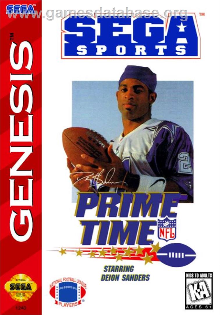 Prime Time Nfl Starring Deion Sanders - Sega Genesis - Artwork - Box