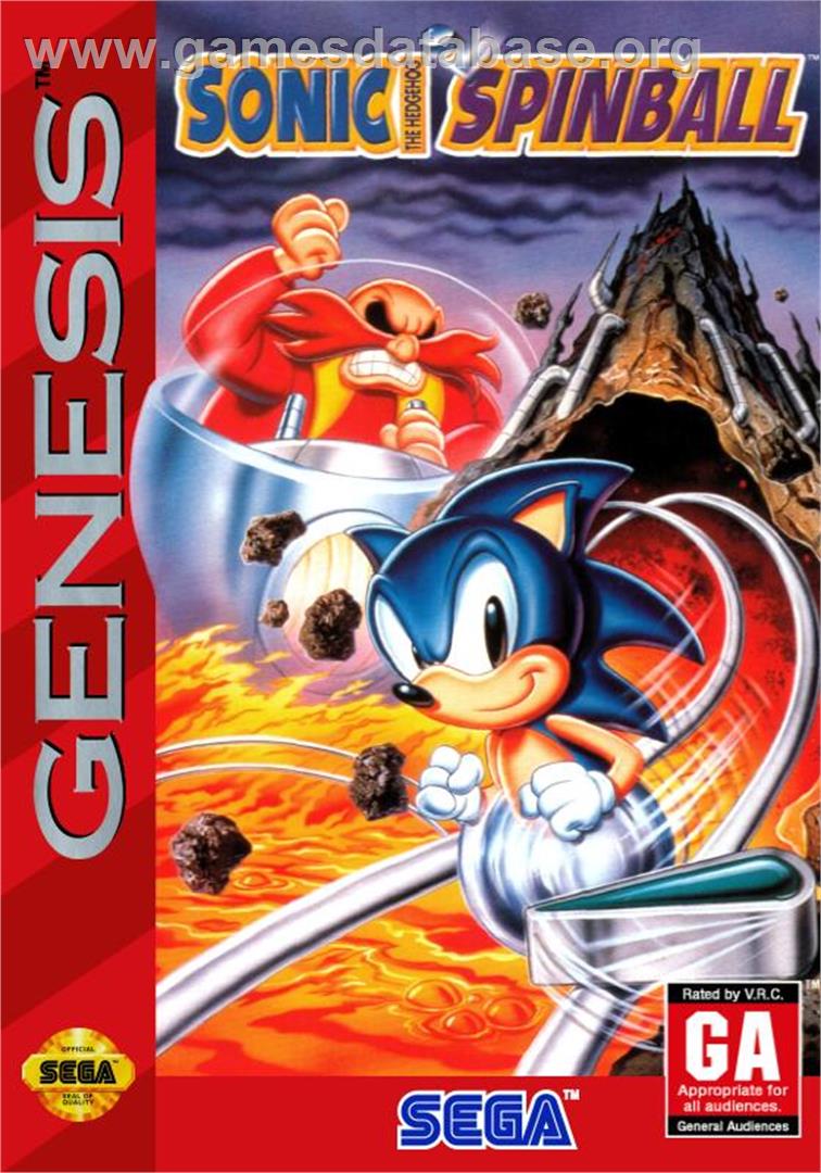 Sonic The Hedgehog Spinball - Sega Genesis - Artwork - Box