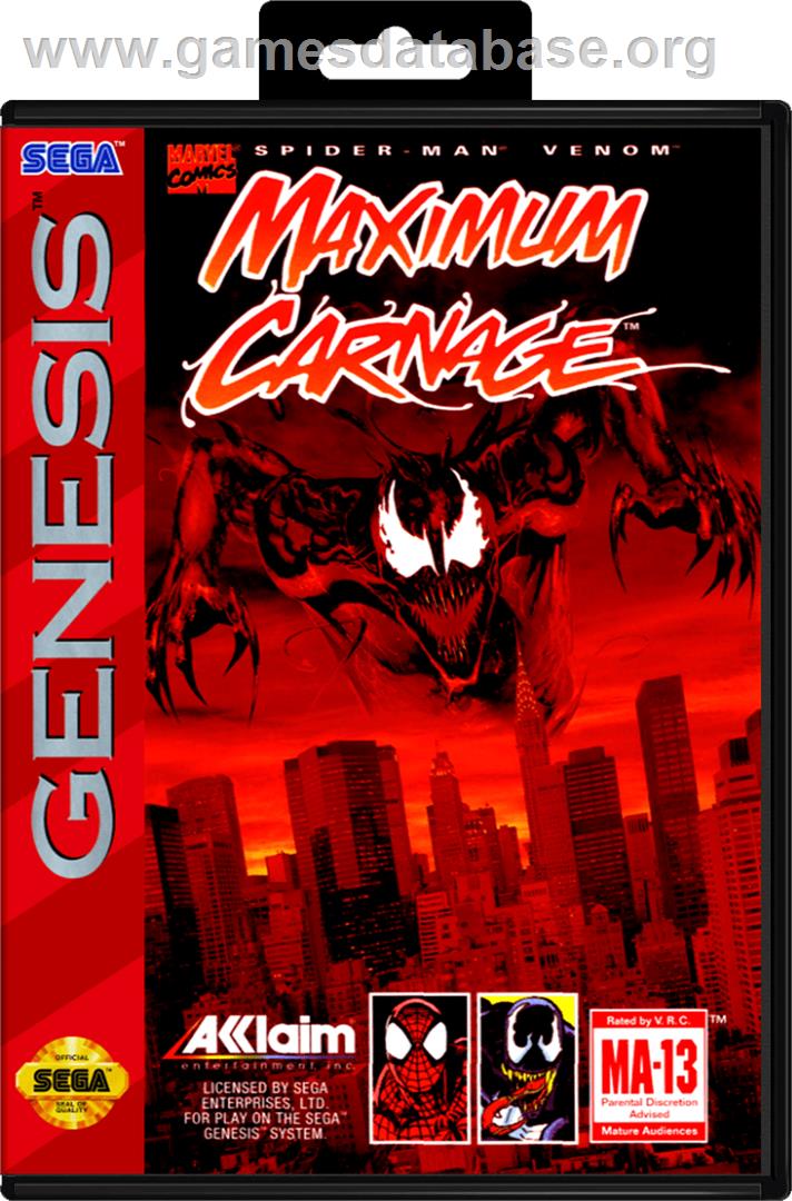 Spider-Man & Venom: Maximum Carnage - Sega Genesis - Artwork - Box