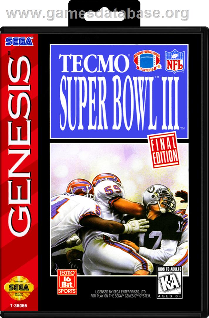 Tecmo Super Bowl III: Final Edition - Sega Genesis - Artwork - Box