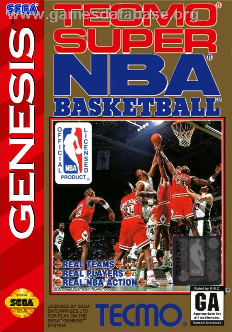 Tecmo Super Nba Basketball - Sega Genesis - Artwork - Box