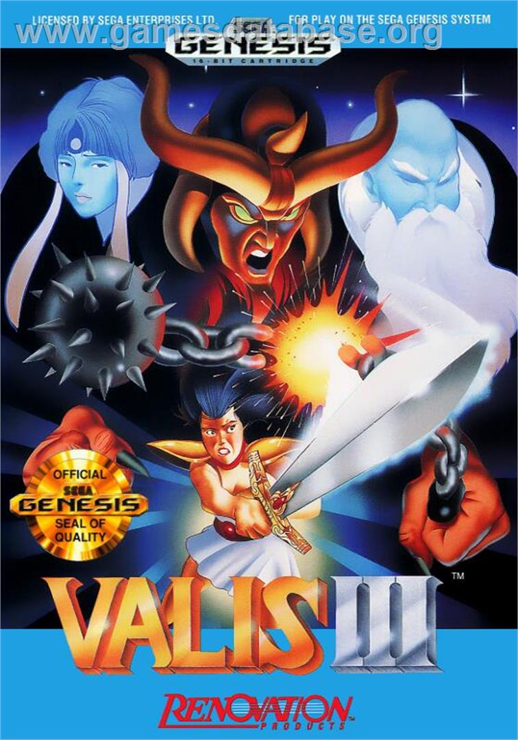 Valis 3 - Sega Genesis - Artwork - Box