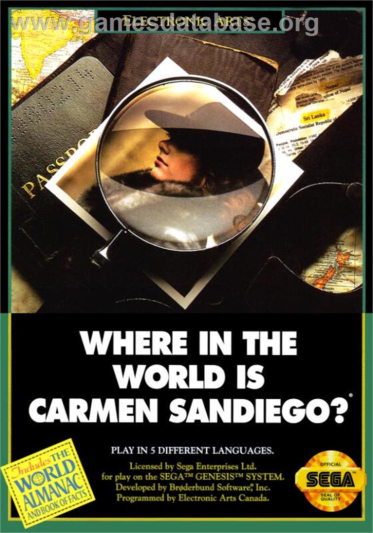 Where in the World is Carmen Sandiego? - Sega Genesis - Artwork - Box