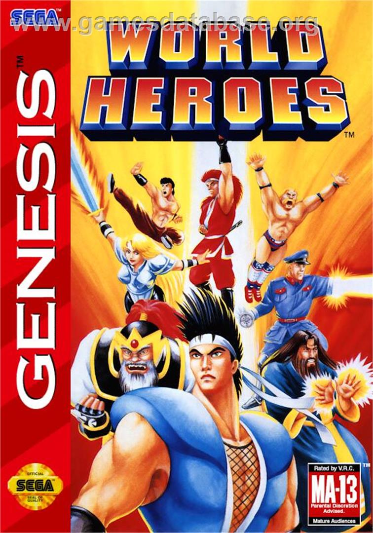 World Heroes - Sega Genesis - Artwork - Box