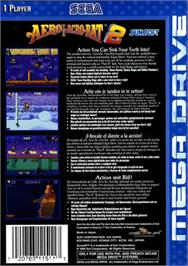Box back cover for Aero the Acro-Bat 2 on the Sega Genesis.