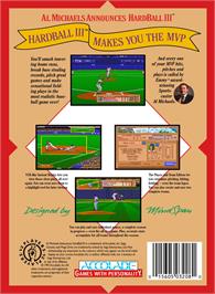 Box back cover for Al Michaels Announces Hardball 3 on the Sega Genesis.