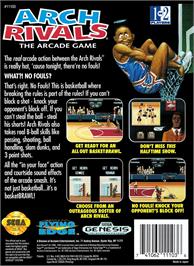 Box back cover for Arch Rivals - The Arcade Game on the Sega Genesis.