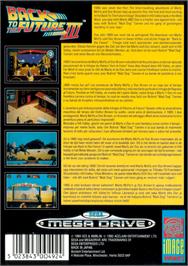 Box back cover for Back to the Future III on the Sega Genesis.