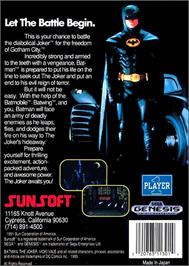 Box back cover for Batman on the Sega Genesis.