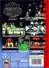 Box back cover for Batman Forever on the Sega Genesis.