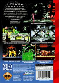 Box back cover for Batman Forever on the Sega Genesis.