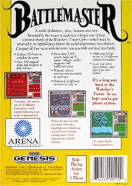 Box back cover for Battle Master on the Sega Genesis.