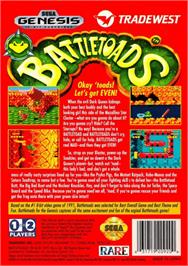 Box back cover for Battletoads on the Sega Genesis.